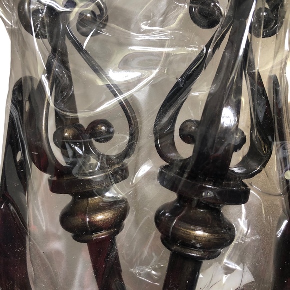 IKEA Forged Iron Beme 2 Pcs Dark Bronze Metal Curtain Rod Holdback Home Accents - Picture 9 of 10